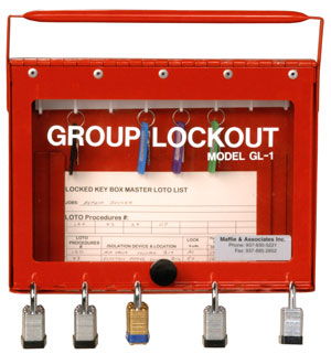 Steel group lockout tagout box with optional handle